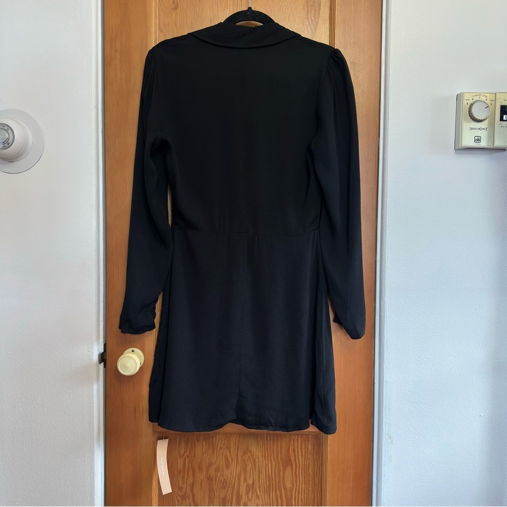 reformation hugh button up long sleeve mini shirt dress - Picture 4 of 8